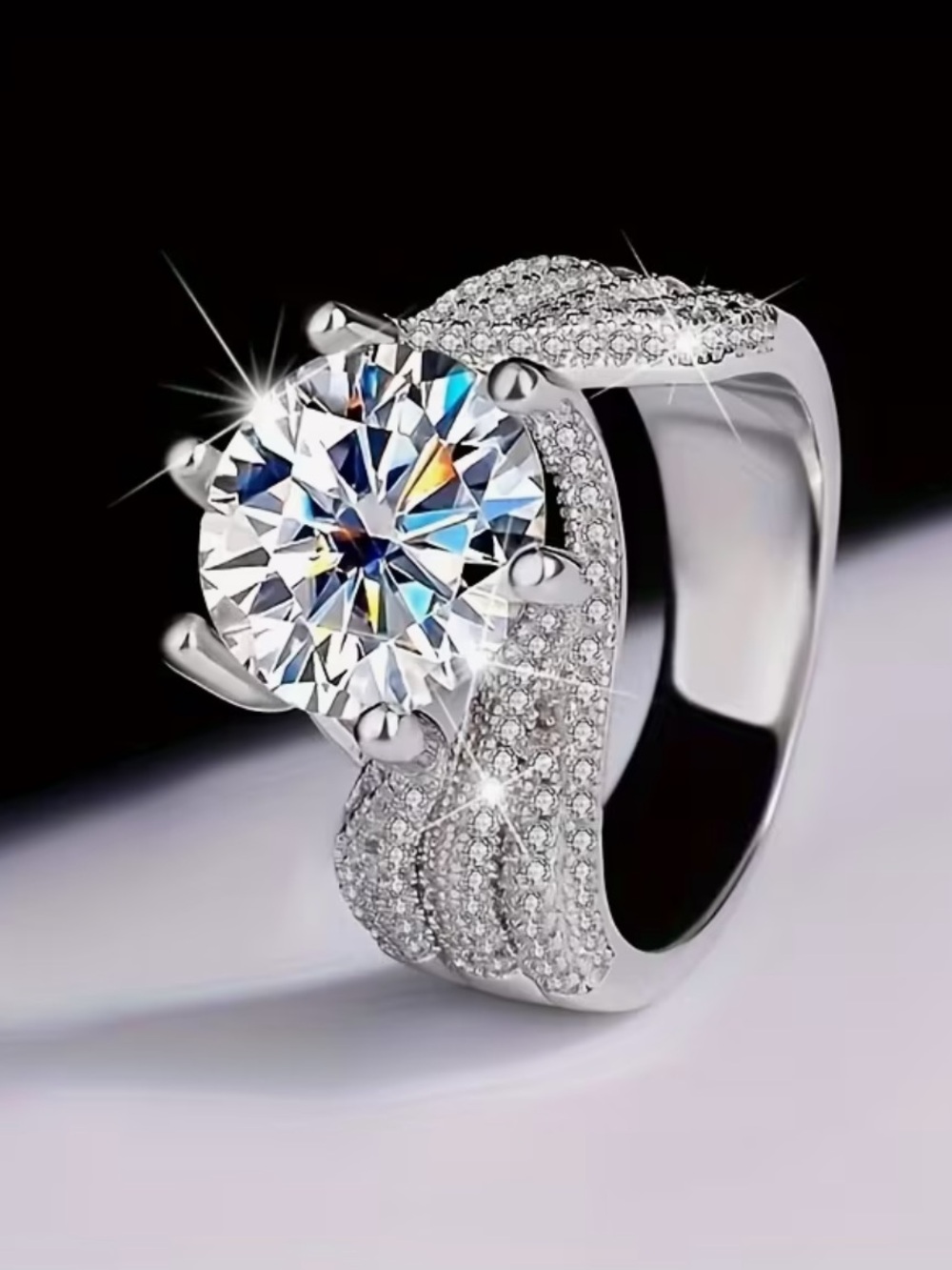 Mossainite diamond ring